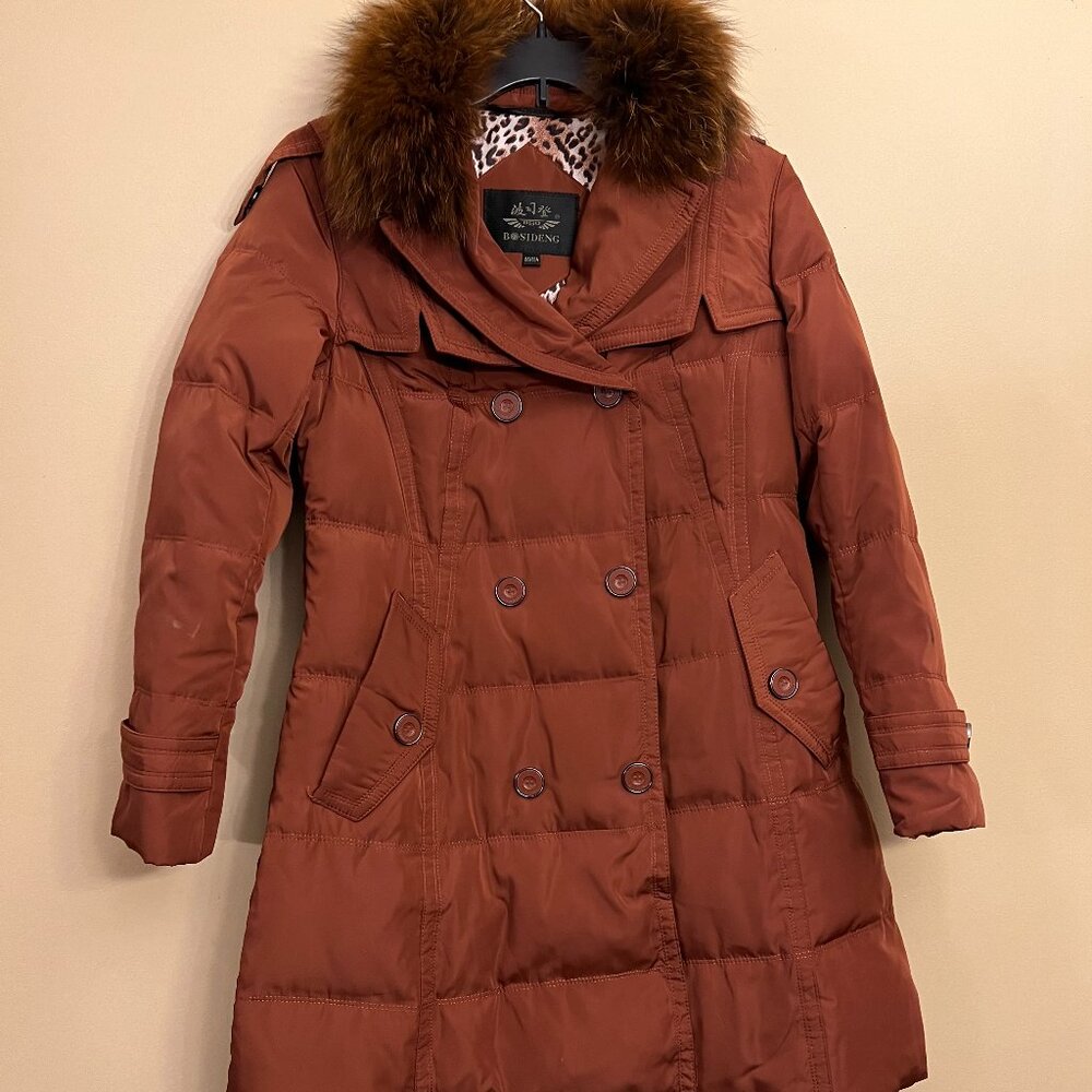 Bosideng Women/Unisex Long sleeve, fur collar Winter Puffer Coat